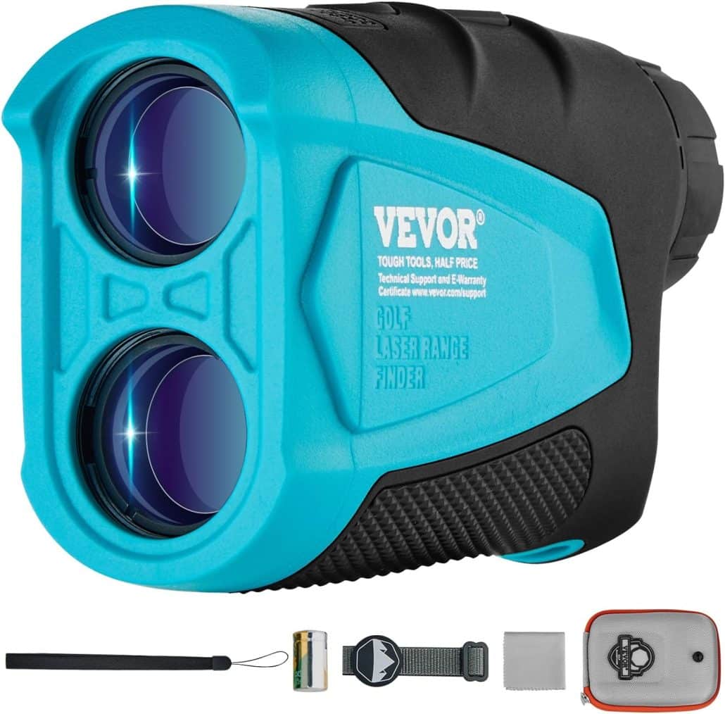 VEVOR Golf Rangefinder, Laser Golfing Hunting Range Finder, 6X Magnification Distance Measuring, Golfing Accessory with High-Precision Flag Lock, Slope Switch, Continuous Scan