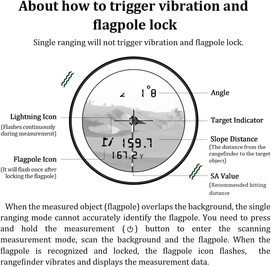 Golf Rangefinder with Slope and Pin Lock Vibration, External Slope Switch for Golf Tournament Legal, Rangefinders with Rechargeable Battery 600/1000YDS Laser Range Finder