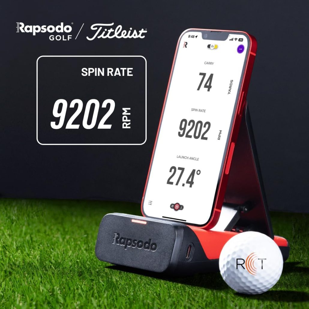 Rapsodo Mobile Launch Monitor for Golf Indoor and Outdoor Use with GPS Satellite View and Professional Level Accuracy, iPhone iPad Only